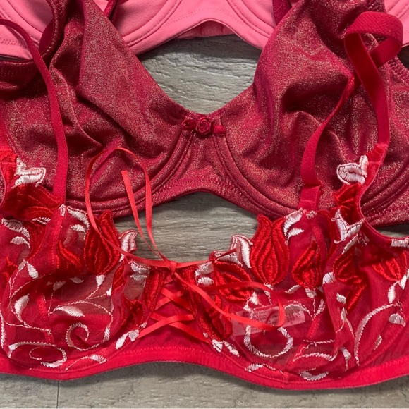 Victoria Secret 3 Vintage y2K Underwire Bras Shimmer Sheer Lace - Picture 2 of 14